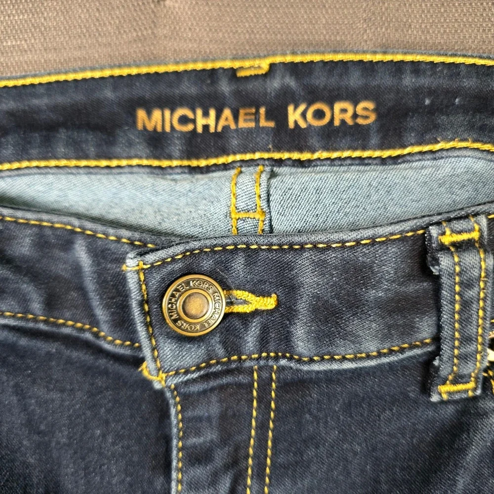 Michael Kors Izzy Skinny Jeans Womens 8 Dark Wash Indigo Denim Stretch MK Logo